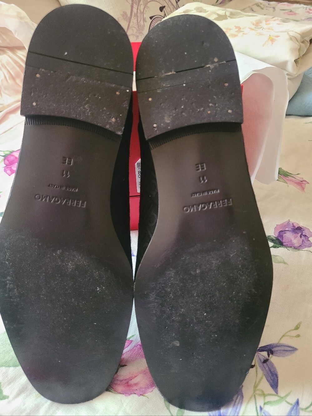 Salvatore Ferragamo Black Gancini-Trim Jacquard Hybrid Loafers Sz 11  Like New. - Picture 4 of 7